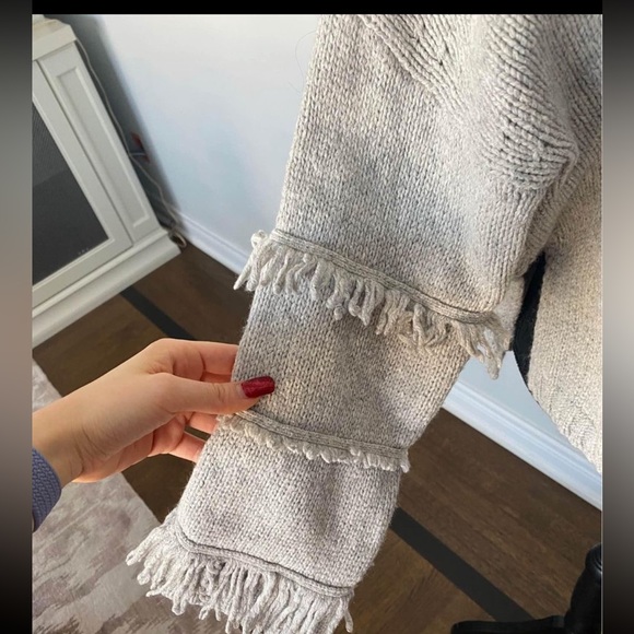 One Teaspoon Fringed knit sweater grey size XS - Picture 3 of 6